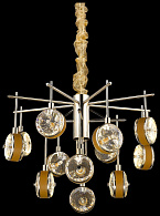 Светильник подвесной Wertmark Mattia WE240.12.303, 65*65 см, золото, абрикосовый