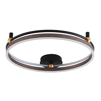Светильник потолочный 68*10 см, LED*72W 3000-6300K Черный/Кофейный/Золото Crystal Lux FERNANDO PL72W LED COFFEE/BLACK