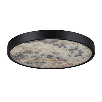 Настенно-потолочный светильник 50*50*5 см, LED 1*40W, 3000-4000-6000 К, Odeon Light Bergi 5064/40L, матовый черный/серо-бежевый
