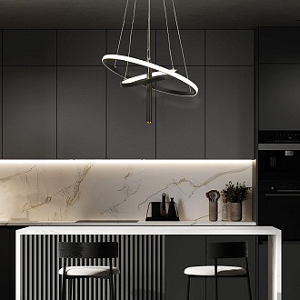 Подвесной светильник 50*50*140 см,  LED*53W, 4200 К, Eurosvet Stroke 90270/1, черный