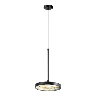 Подвес 23,6*23,6*180 см, LED 1*15W, 3000-4000-6000 К, Odeon Light Bergi 5064/15L, матовый черный/серо-бежевый
