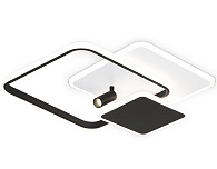 Настенно-потолочный светодиодный светильник с пультом 51,7*48,2*11- см, **W, 3000-6400K, Ambrella Light Comfort FL5120, белый, черный