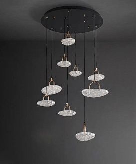 Люстра 2326-9, D600 / Н160 LED, 95W, 3000/4000/6000K, Alva Donna, Чёрный матовый