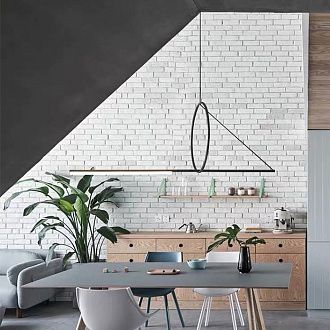 Подвесной светильник SUSPENSION CERCLE ET TRAIT – GRAPHITE SATINE L170 170*45*45 см, 1*LED*25W, 3000K, ImperiumLoft 40.1282-0, Чёрный