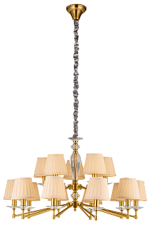 Люстра Ø920 x H500(1500), мм, 15*40W (600W), BRASS(Латунь) NewRgy 8686/10+5LT BRAS