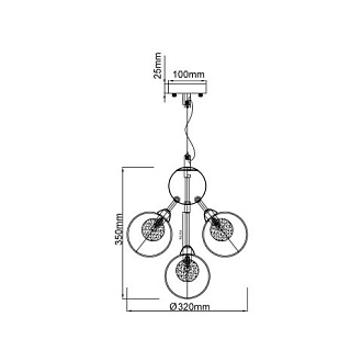 Подвесная люстра Vele Luce Dandelion VL1173L05, хром, диаметр 32см