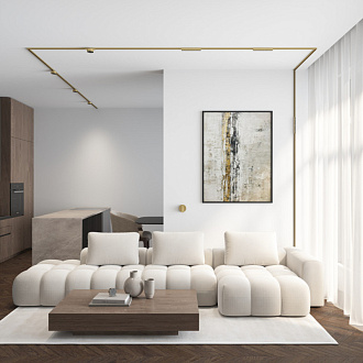 Светильник на шине 23,1*1,9*2,7 см, 10W, 3000К, Denkirs SHINE GRILL DK5771-SB латунный