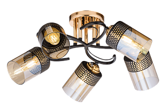 Люстра Ø570 x H220, мм, 5*40W (200W), GOLD+BLACK(ЗОЛОТО+ЧЁРНЫЙ) Rilon 06773/5 GOLD+BLACK