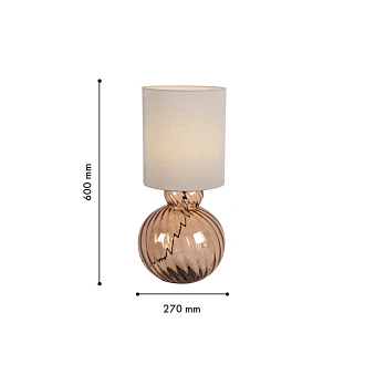 Настольная лампа 27*60 см, 60W, Favourite Ortus 4269-1T стекло янтарного цвета, кремовая рогожка