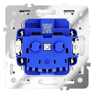 Розетка встраиваемая Voltum S70 с заземлением, защитными шторками и крышкой 16А, белый  пластик  VLS040301