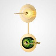 Бра Green Disk Double 28*28*59 см, 2*LED*5W, ImperiumLoft 44.651, Латунь