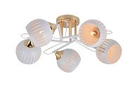 Люстра L550 x W550 x H230, мм, 5*40W (200W), FGD+WH (Золото+Белый) Rilon 29058/5 FGD+WHITE