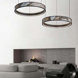 Подвесная люстра 59*20-150 см, 1*LED, 40W, 4000K, Favourite Lago 4598-1P, черный матовый