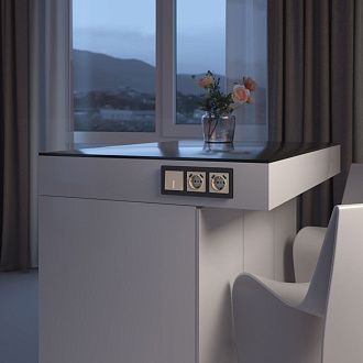 W1110143 Выключатель одноклавишный с подсветкой, айвори акрил Werkel, 4690389196997