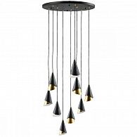 Подвесная люстра Lightstar Cone 757090, диаметр 70 см, черный