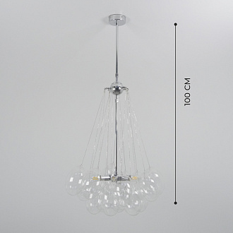 Светильник ElegantLight DZN-20586 ХРОМ+ПРОЗРАЧНЫЙ D/H/6/E27/40W+19 стеклянных плафонов без ламп GRAPE 23-12