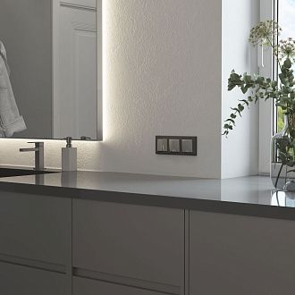 W0031864 Рамка на 3 поста Stark, графит матовый Werkel, 4690389194511