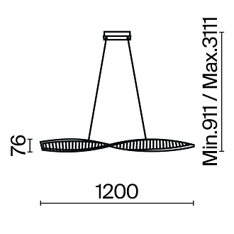 Подвесной светильник 120*8*311,1 см, LED, 36W, 3000К, Maytoni Krone P097PL-L36BS3K латунный