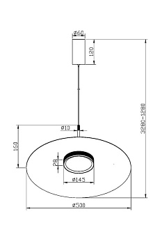 Подвесной светильник 50*328 см, LED, 12W, 3000К, Maytoni El MOD041PL-L15W3K1 черный