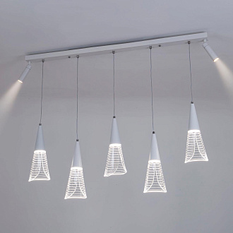 Подвесной светильник 99*20*85 см, LED 30W, 3000 / 6000K, Белый LED4U L7105-7 WТ