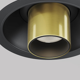 Встраиваемый светильник 3*31,6 см, LED 7W 4000K Maytoni Technical Focus T C140RS-L300-7W4K-BBS черный/латунь, вр 7,5 см