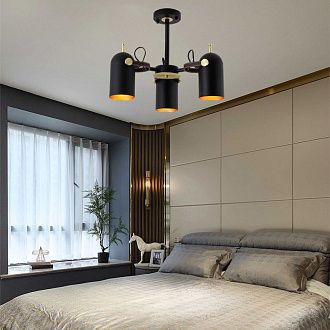 Люстра на штанге BULLET B D70 70*70*40 см, 3*E27*60W, ImperiumLoft BULLET-B01, Чёрный