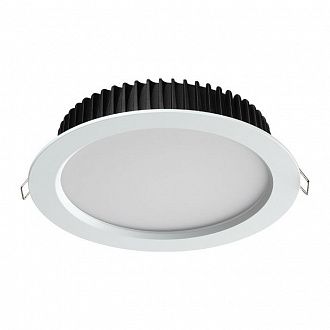 Встраиваемый светильник 17 см, 20W, 3000К, Novotech Drum 358304, белый (драйвер в комплект не ходит), вр 15 см