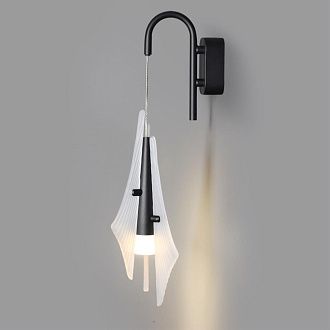 Бра 17,5*12,5*26,6-45 см, 1*LED*6W, 3000K, Odeon Light Afalina 5442/6WLA, черный