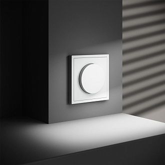 Светорегулятор встраиваемый Voltum S70 поворотно-нажимной 600 Вт, белый матовый пластик Soft touch VLS070302