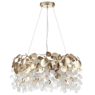 Люстра *60*63,5-133,5 см, 8*E14*40W, Odeon Light COINS 5104/8, золотистый/стекло