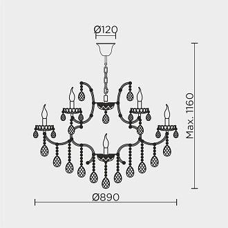 Подвесная люстра 89*89*116 см, Е14 16x40W, Золото MODELUX premium ML.7003.16P