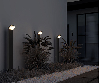 Садово-парковый светильник 15*11*80 см, LED, 7W, 3000К, Maytoni Stock O446FL-L7GF3K серый