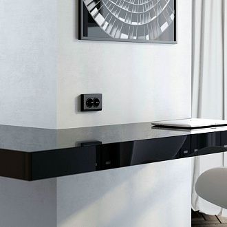 W0081808 Рамка для двойной розетки Stark, черный Werkel, 4690389162107