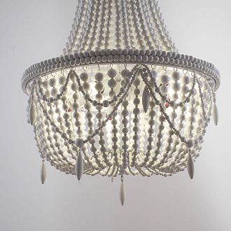 Люстра Anselme White Wood Large Chandelier 50*50*70 см, 5*E14*40W, ImperiumLoft 40.1934-0, Белый