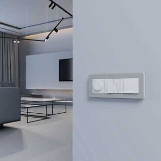 W0033067 Рамка на 3 поста Split, дымчатыйбелый, soft-touch Werkel, 4690389206085