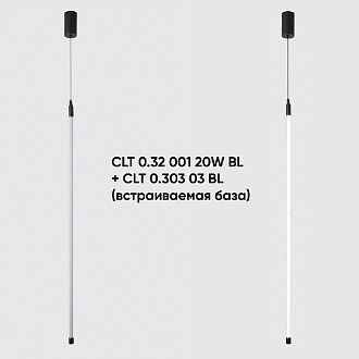 Модульный светодиодный светильник 120 см, 20W, 4000K, Crystal Lux CLT 0.32 001 20W BL, черный
