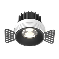 Встраиваемый светильник 7,4*7,4*6 см, LED, 12W, 4000К, Maytoni Technical ROUND DL058-12W4K-TRS-B черный, вр 7,5 см