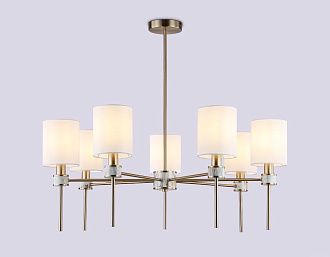 Люстра с абажурами на штанге **72- см, 7*E14*40W, K, Ambrella Light High Light LH72373, темная латунь