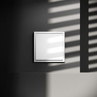 Перекрестный переключатель встраиваемый Voltum S70 одноклавишный 10А, белый  пластик  VLS010501