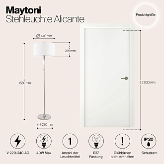 Торшер Maytoni Alicante MOD014FL-01N, белый