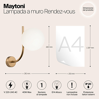 Бра Maytoni Rendez-vous MOD109WL-01BS, латунь