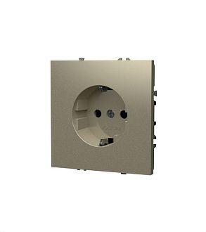 Розетка встраиваемая Voltum S70 с заземлением 16А, кашемир пластик Soft touch VLS040103