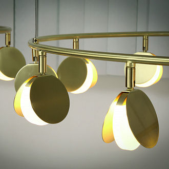 Подвесной светильник *198*200 см, LED *  120W, 3000К Mantra Shell 7355, золотой