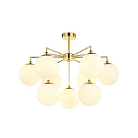Люстра Favourite Undine 2810-9P, D680*H510, Каркас золотого цвета, плафоны из белого выдувного стекла