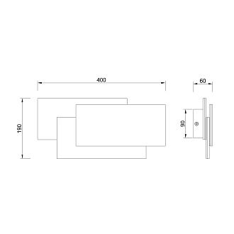 Бра 40*6*19 см, LED *  36W, 3000К Mantra Tahiti 8088, черный