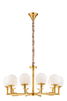 Люстра Ø840 x H400(1100), мм, 10*40W (400W), BRASS(Латунь) NewRgy 8683/10LT BRASS