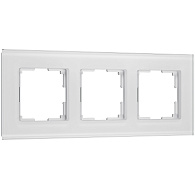 W0033101 Рамка на 3 поста Senso, белый, стекло soft-touch Werkel, 4690389200410