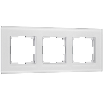 W0033101 Рамка на 3 поста Senso, белый, стекло soft-touch Werkel, 4690389200410