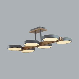 Потолочный светильник 33*65*17 см, 1*LED*108W 3000-4000-6000K Lumion Plato 8031/108CL серый, дерево