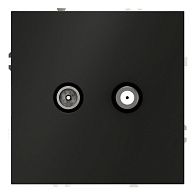 Розетка телевизионнная встраиваемая Voltum S70 оконечная TV+SAT, черный матовый пластик Soft touch VLS060408
